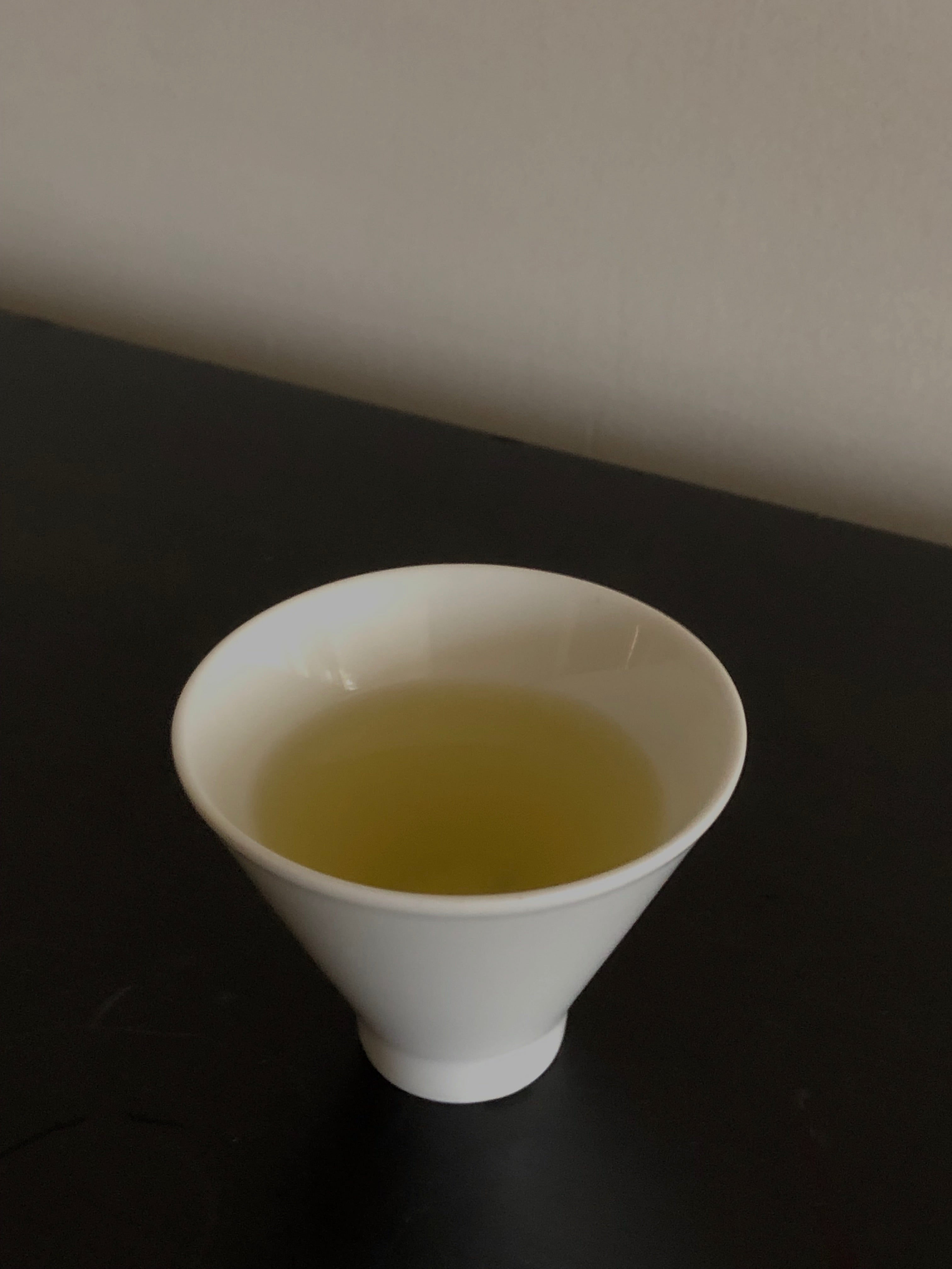 Fukamushi sencha green tea loose leaf brew side view from Yame Fukuoka sold by Sabo Tea Australia - Chiyonoen