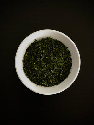 Fukamushi sencha green tea loose leaf from Yame Fukuoka sold by Sabo Tea Australia in 30g satchel – Chiyonoen