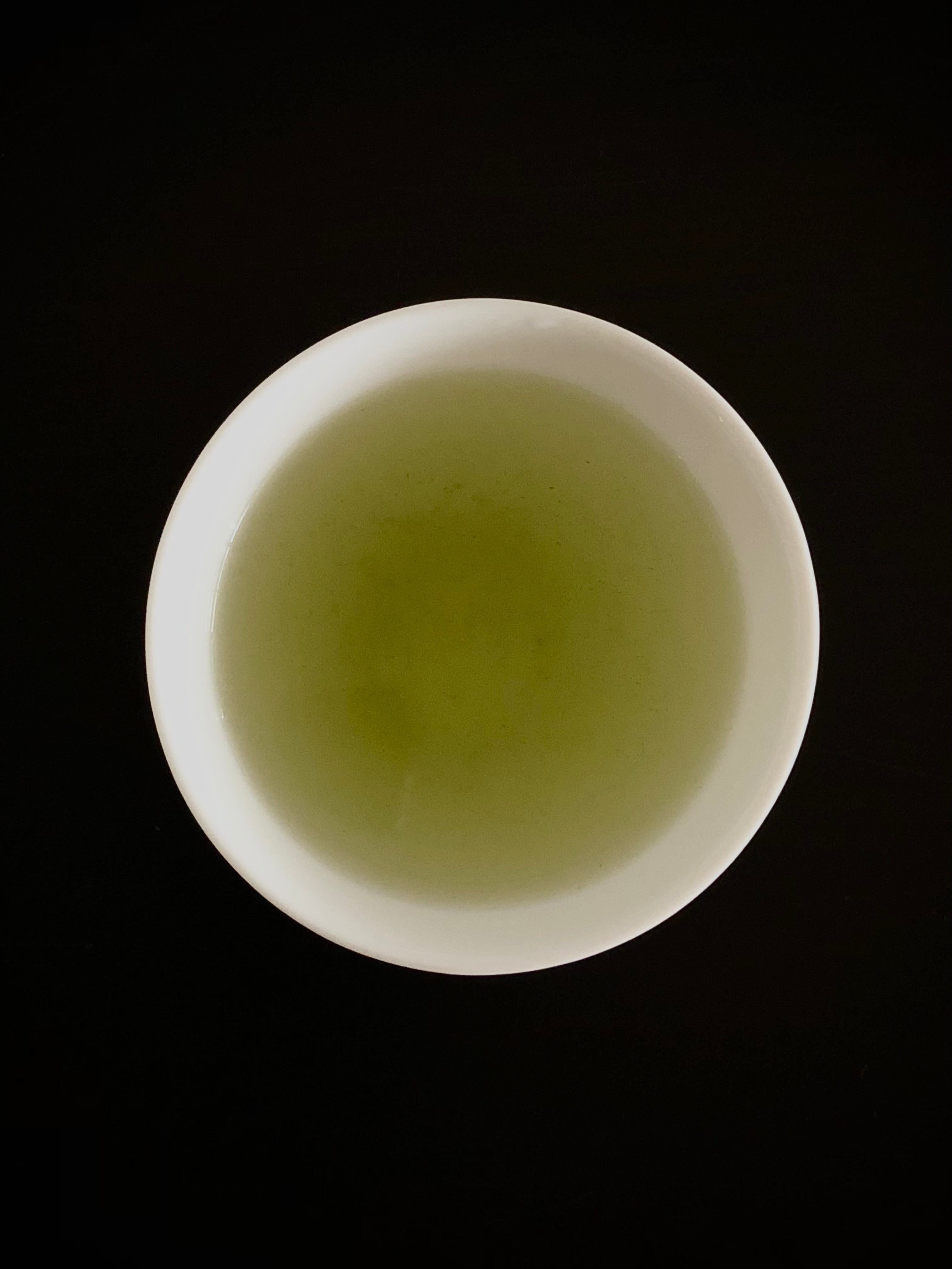 Gyokuro karigane green tea loose leaf brew top view from Shibushi Kagoshima sold by Sabo Tea Australia – Sakamotoen