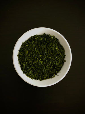 Hachijyuhachiya sencha green tea loose leaf from Yame Fukuoka sold by Sabo Tea Australia in 30g satchel – Chiyonoen