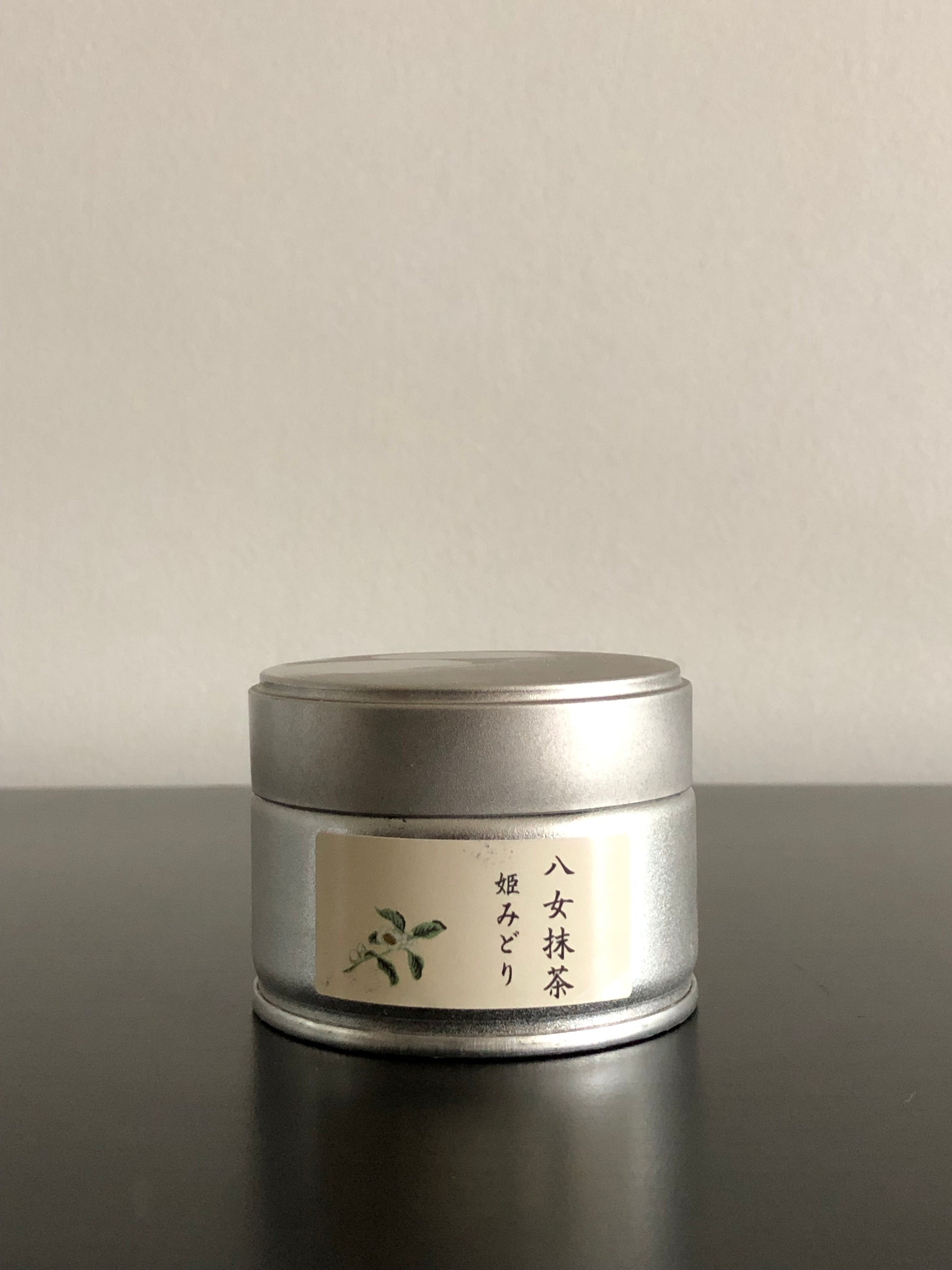 Himemidori ceremonial organic matcha green tea powder from Yabe Yame Fukuoka sold by Sabo Tea Australia in 20g tin - Chiyonoen