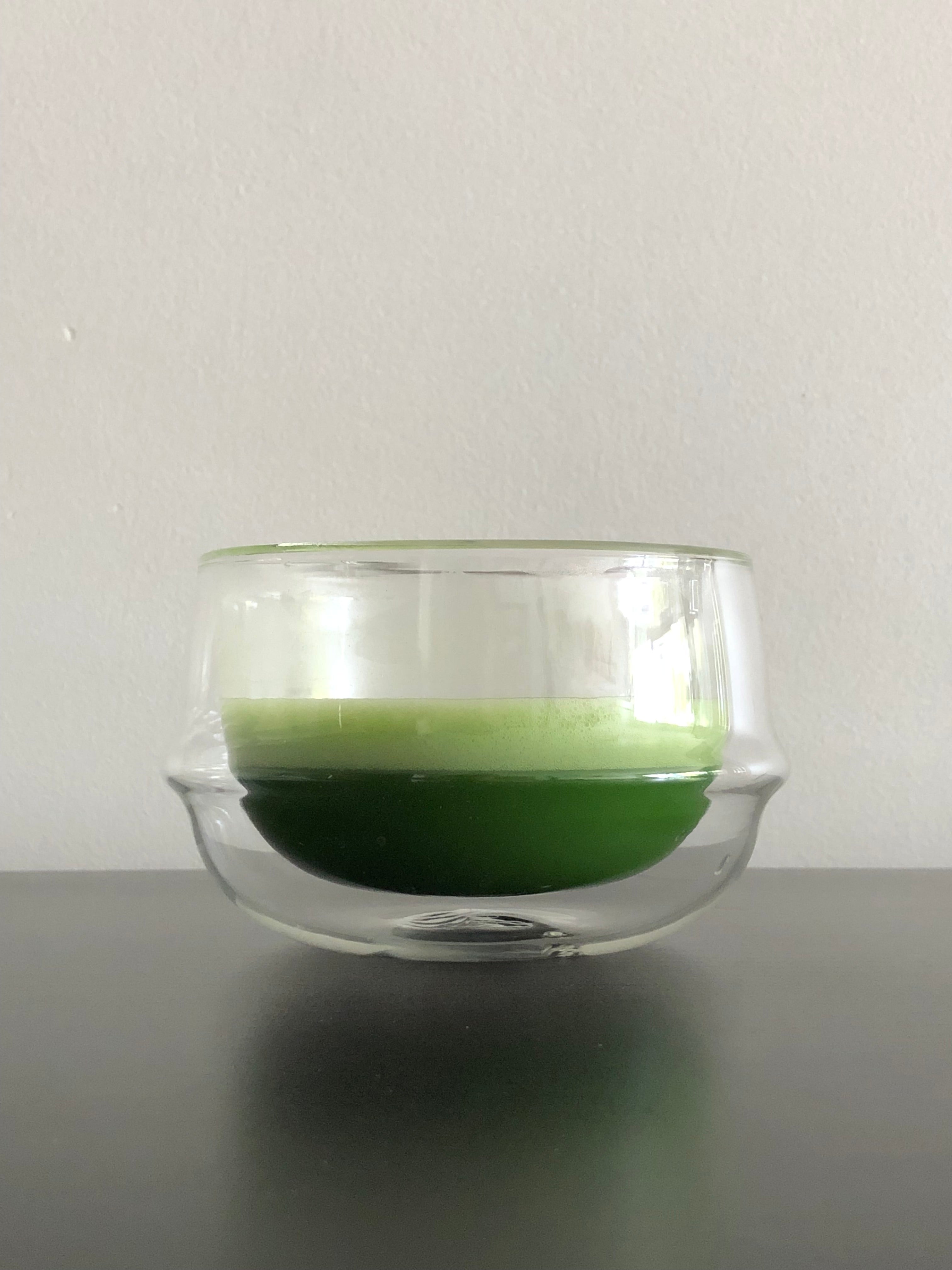Himemidori ceremonial matcha green tea powder from Yabe Yame Fukuoka on chashaku sold by Sabo Tea Australia - Chiyonoen