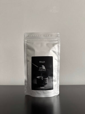 Mujō usucha grade - latte grade - ceremonial matcha green tea powder from Uji Kyoto sold by Sabo Tea Australia in 100g ziplock bag – Yoshida Meichaen 吉田銘茶園